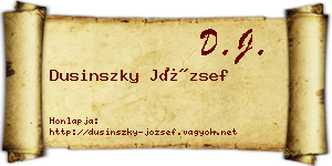 Dusinszky József névjegykártya