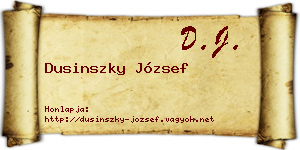 Dusinszky József névjegykártya