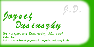 jozsef dusinszky business card